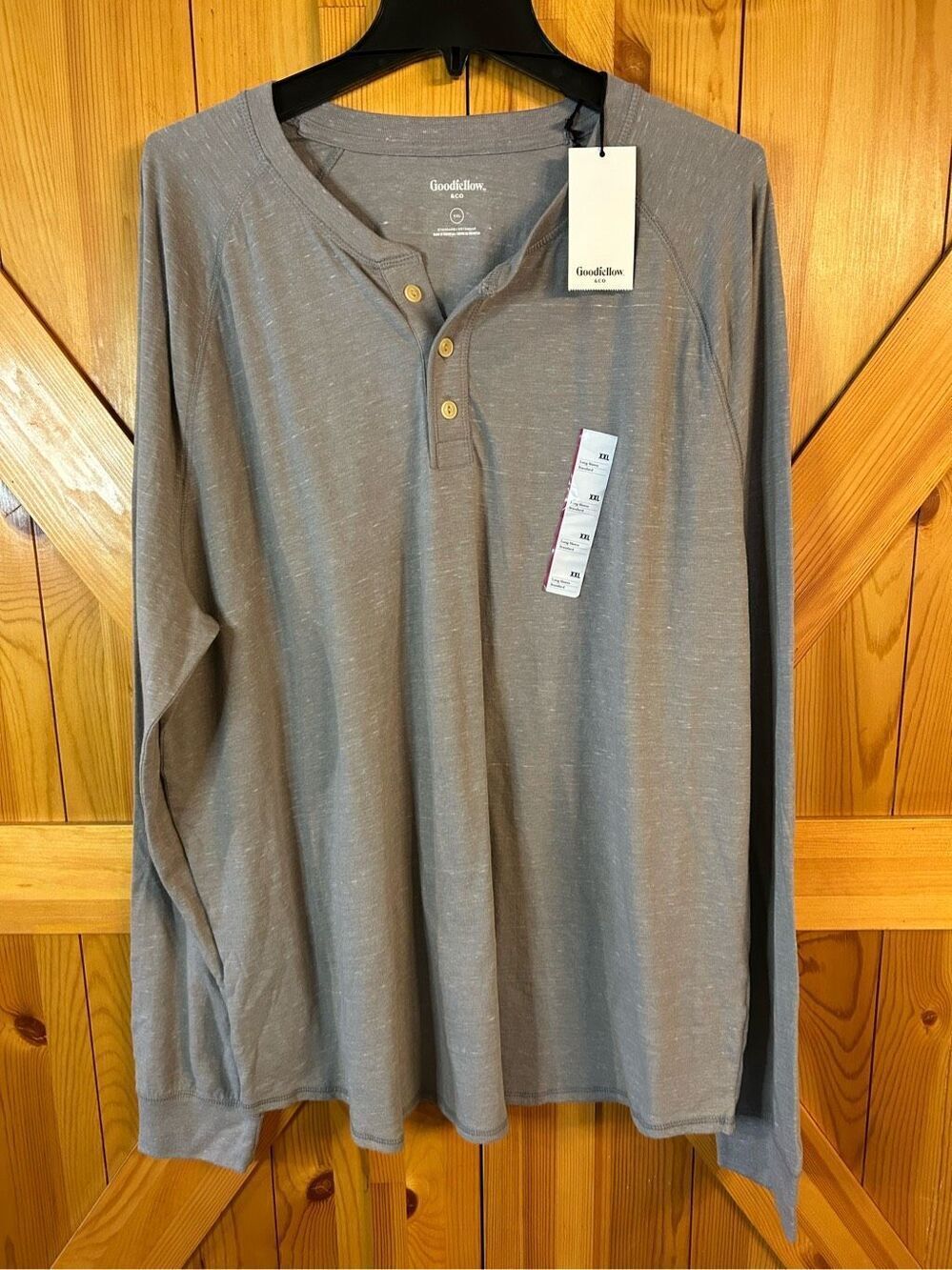 Goodfellow Standard Fit Long Sleeve T-Shirt Gray Heather Size XXL nwt (0892)